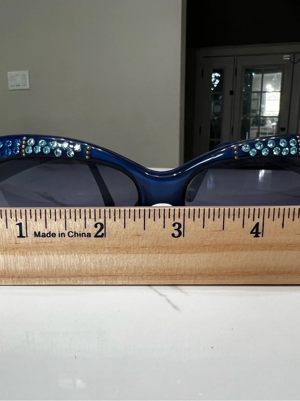 Vintage Emmanuelle Khan Sunglasses Made In Paris Blue Rhinestones Ek 120 /CS112